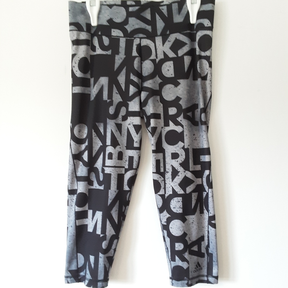 Adidas Recycled Climalite Black & Gray Capri Leggings